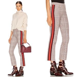New Mother The Insider Plaid Ankle Jeans